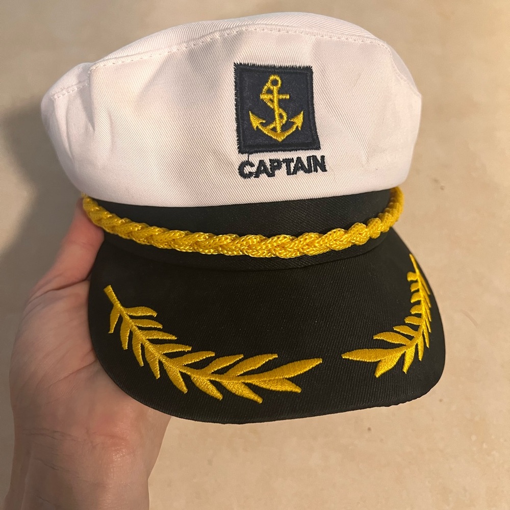 Adjustable Captain Hat With Yellow Embroidery - image 1